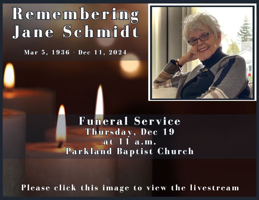 Jane Schmidt Funeral Service